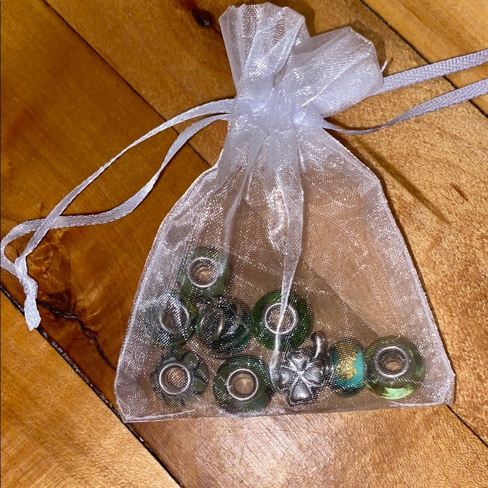 Green Bead Set for Pandora like Bracelet